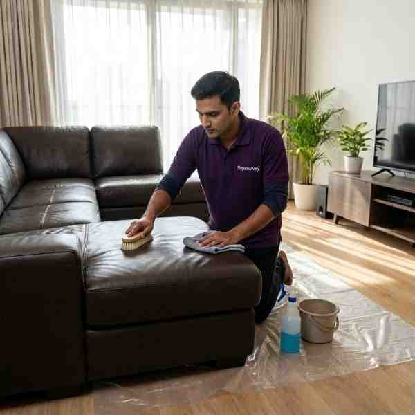 5 Seater Leather Sofa Cleaning in ahmedabad