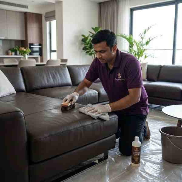 7 Seater Leather Sofa Cleaning in ahmedabad